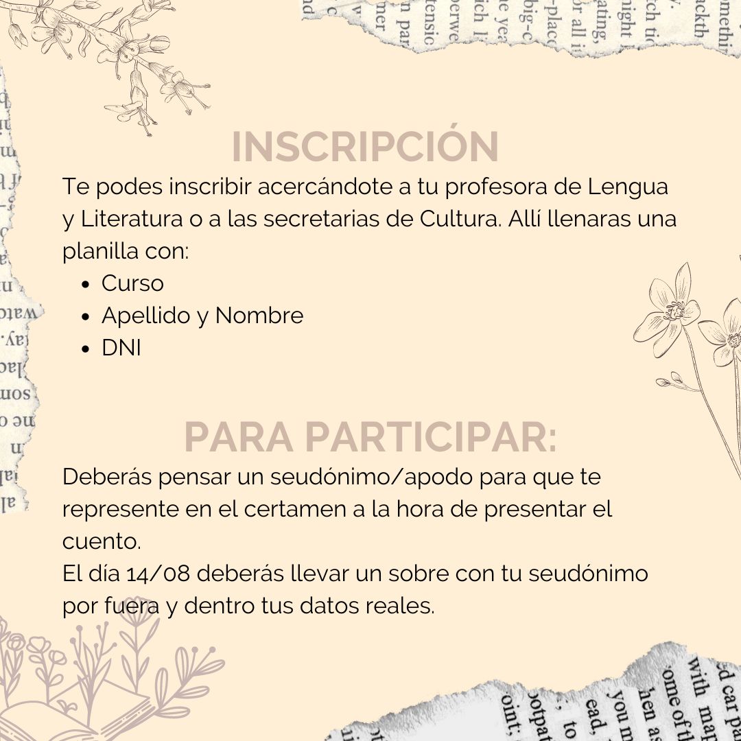 Inscripción Certámen Lirerario 2024